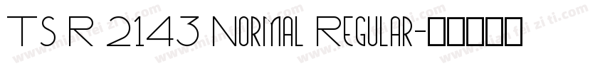 TS R 2143 Normal Regular字体转换